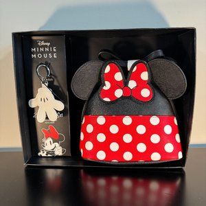 Disney Minnie Mouse 2 Piece Box Gift Set - Mini Handbag Glitter & Keychain - New